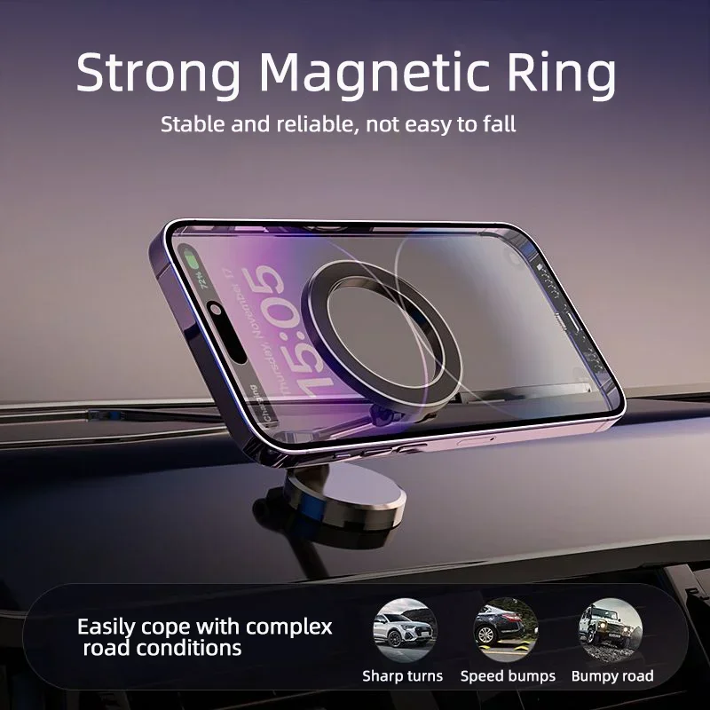 Strong Magnetic Car Phone Holder Foldable Phone Stand Air Vent Magnet Mount Support For iPhone 1080 Rotate Smart phone Stand