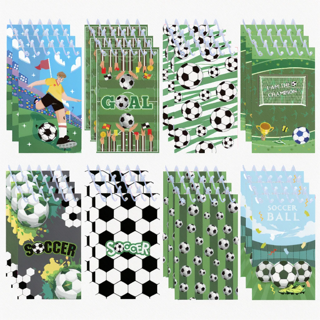 

8pcs Soccer Football Spiral Notepad Sports Goal Mini Memo Pad Note Book Journal Student School Stationery Boy Party Favor