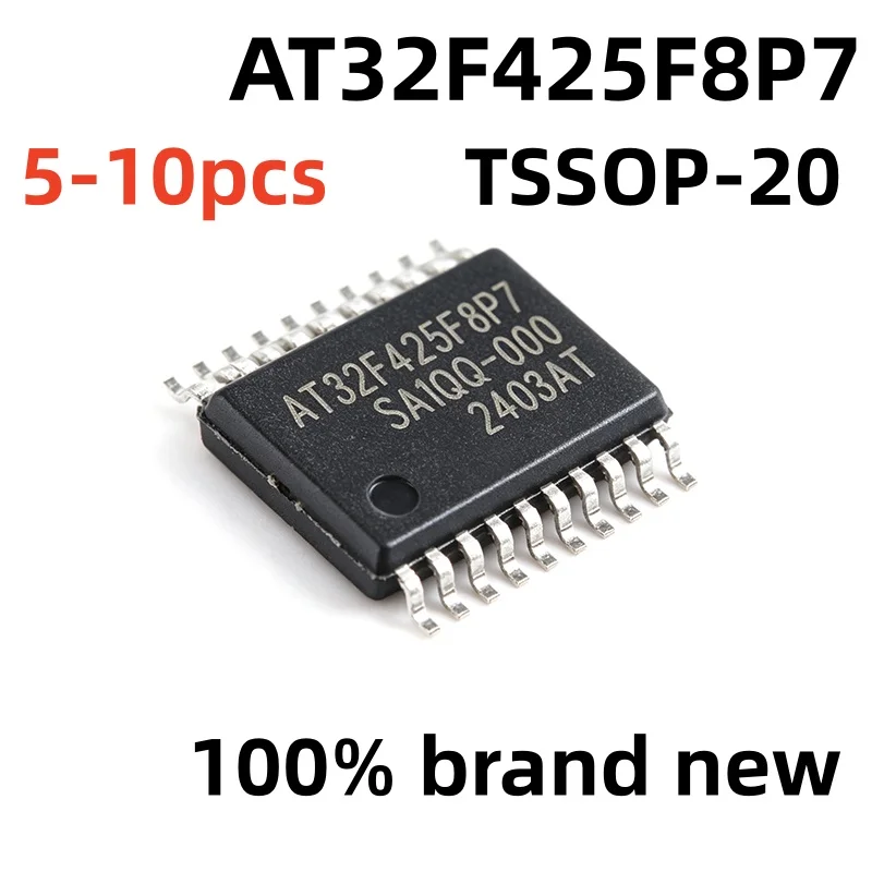 5-10pcs SMD AT32F425F8P7 TSSOP-20 ARM Cortex-M4 32-bit microcontroller-MCU 64KB 96MHz chip IC 100% brand new