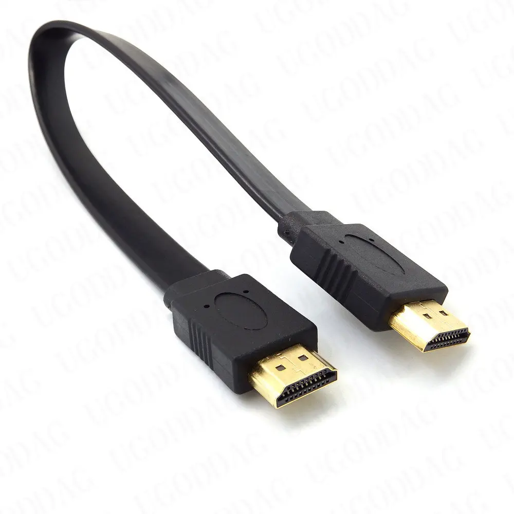 1 szt. Wysokiej jakości 30cm Full HD krótki kabel kompatybilny z HDMI obsługuje płaski przewód wtyk męski na męski 3D dla Audio wideo HDTV