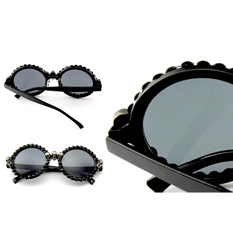 Gothic Skull Sunglasses Halloween Christmas Cat Eye Crystal Punk Sun Glasses luxury designer  vintage  gafas de sol mujer