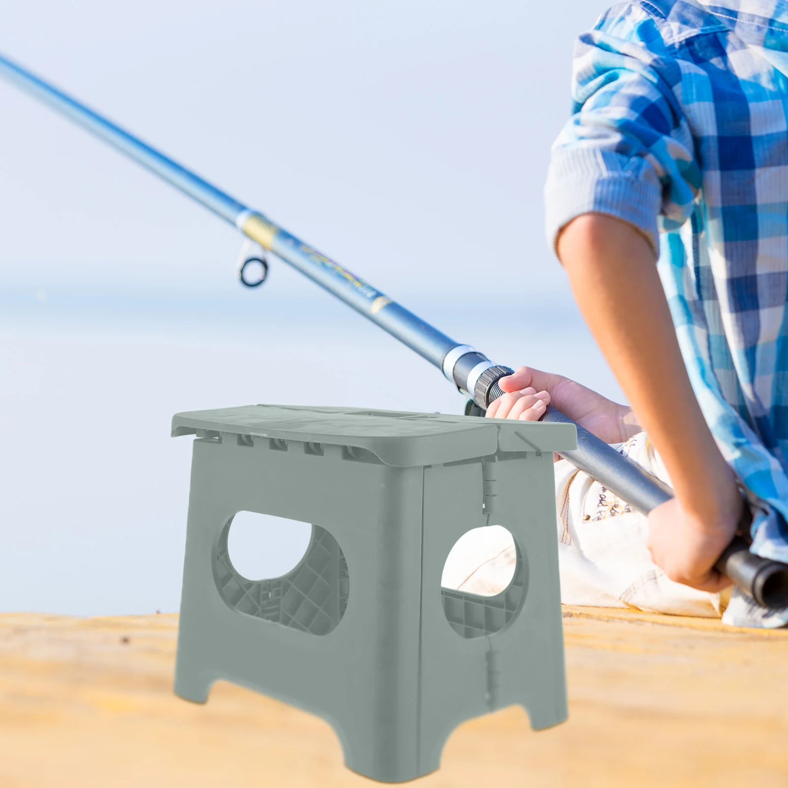 

【】Plastic Folding Strong Portable Fishing Garden Step Outdoor Foldable Bathroom Stool Kids Step Stool For Travel