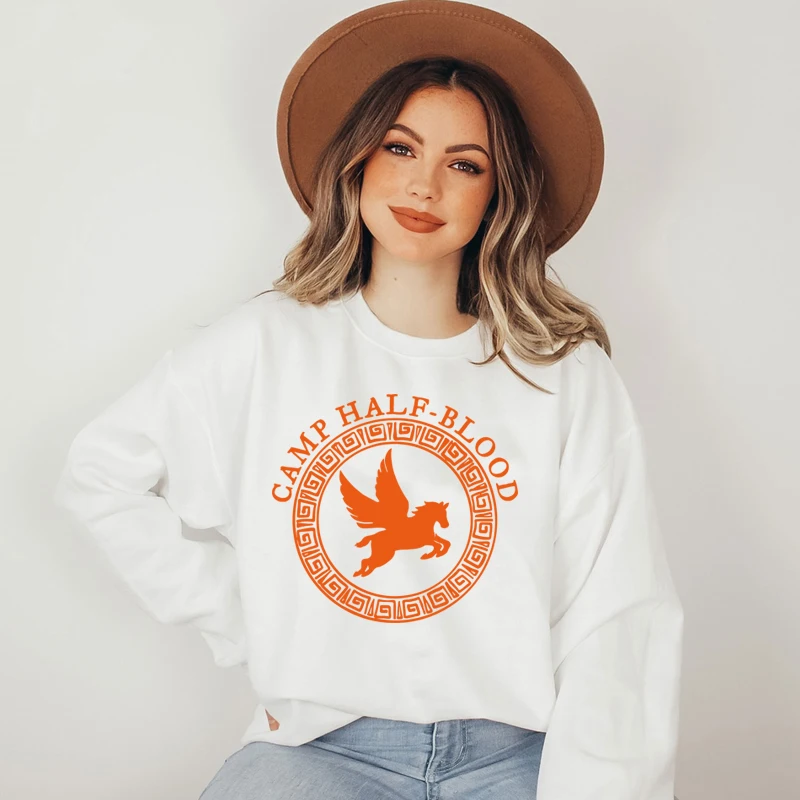 Camp Half Blood Women Sweatshirt Cotton Percy Jackson and Olympian SPQR Jumpers Vintage Fashion Chronicles Branches Pullovers