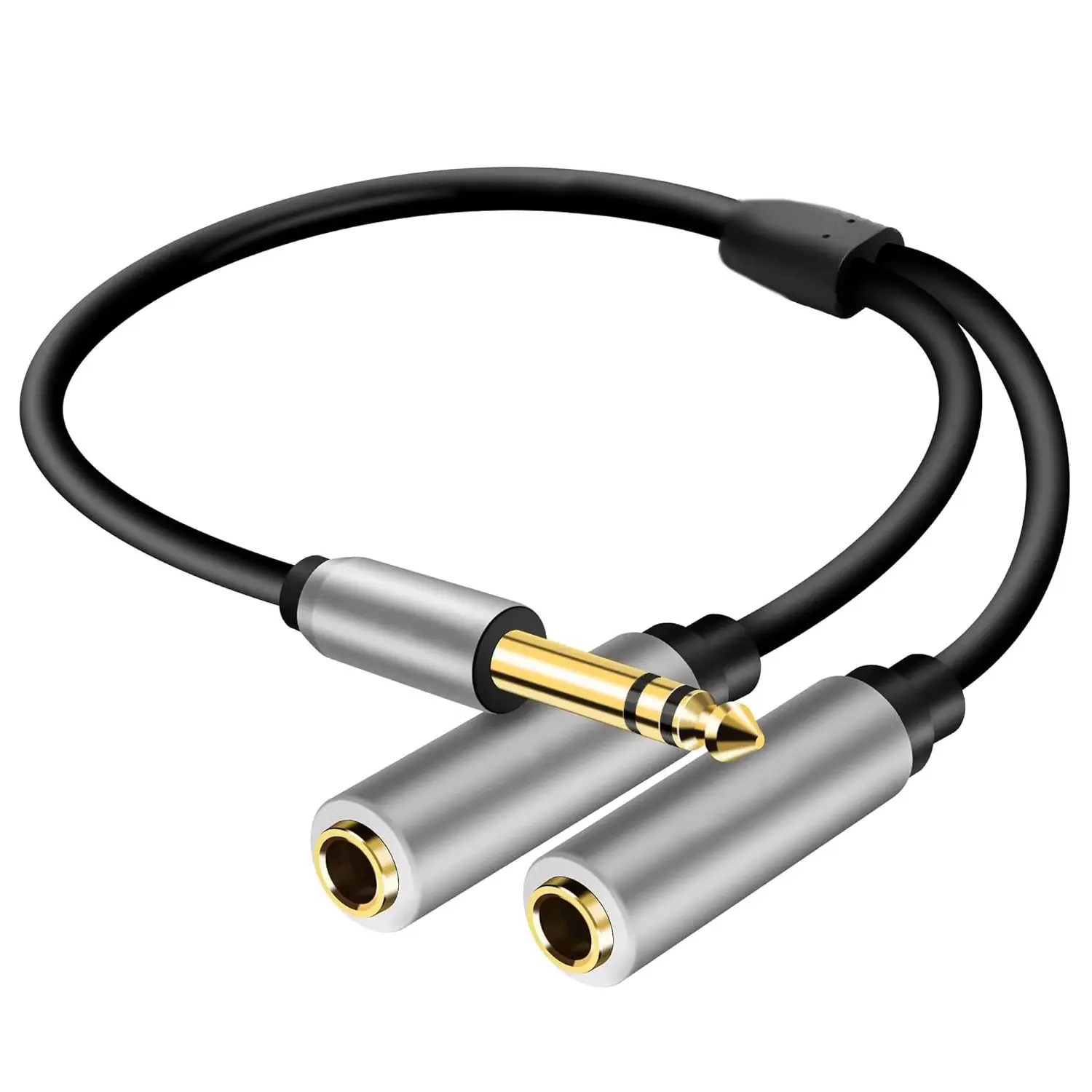 

6.5 1/4 Inch Stereo 1 To 2 Y Splitter 6.35mm TRS To Dual 6.35mm Jack Audio Extension Cord for Amplifier Mixer Speaker Headphone