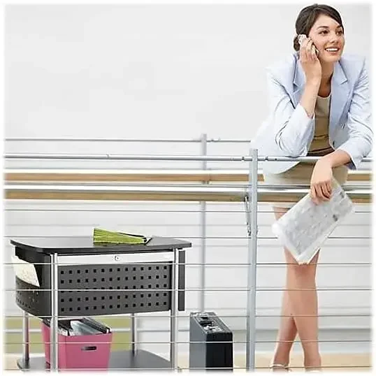 Scoot Mobile File Cart with Work Surface, Fits Letter and Legal-Size Hanging Folders, Includes a Locking Lid & Key
