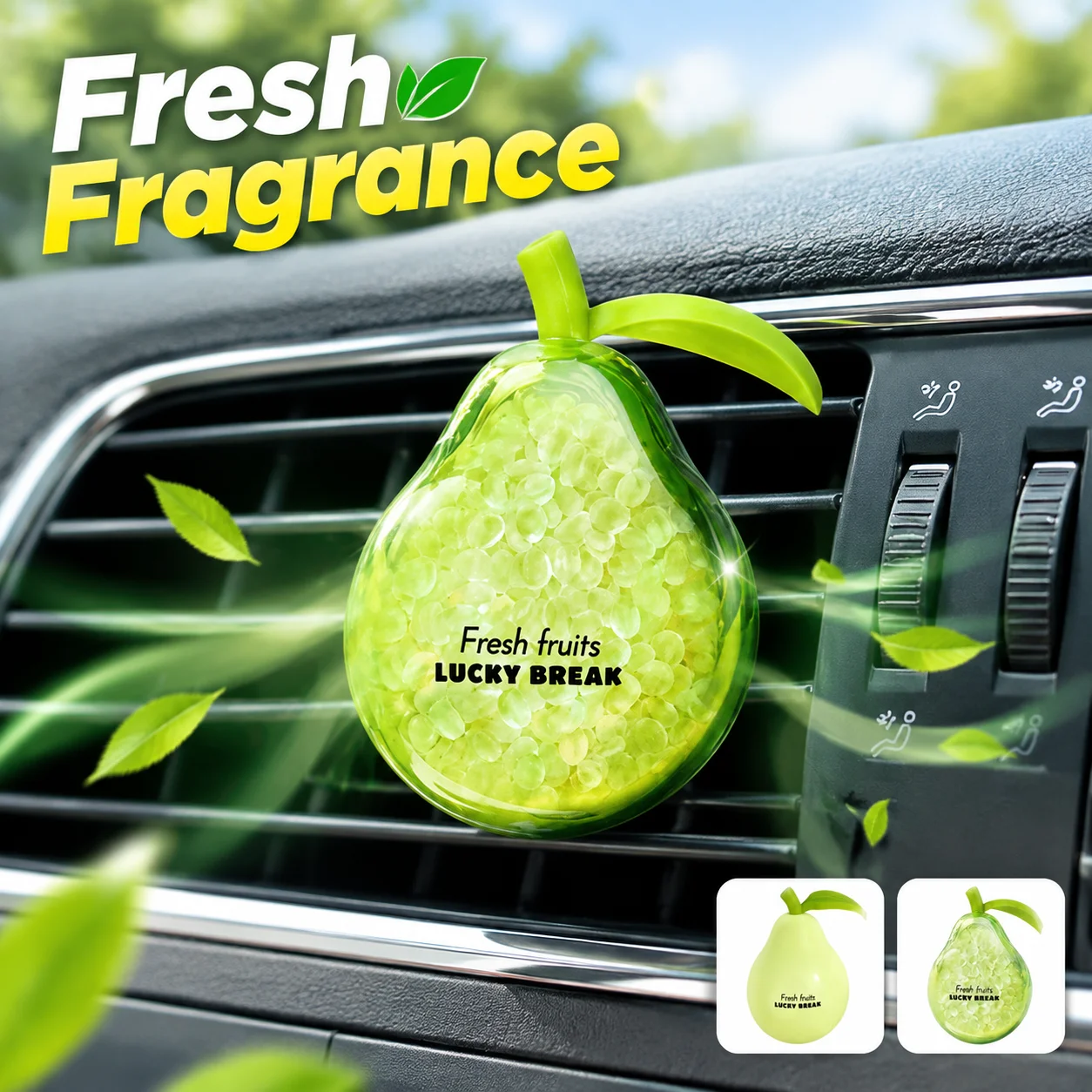 Pear Shaped Car Air Freshener Vent Clip Adjustable Perfume Diffuser Auto Odor Eliminator Car Fragrance Accessories