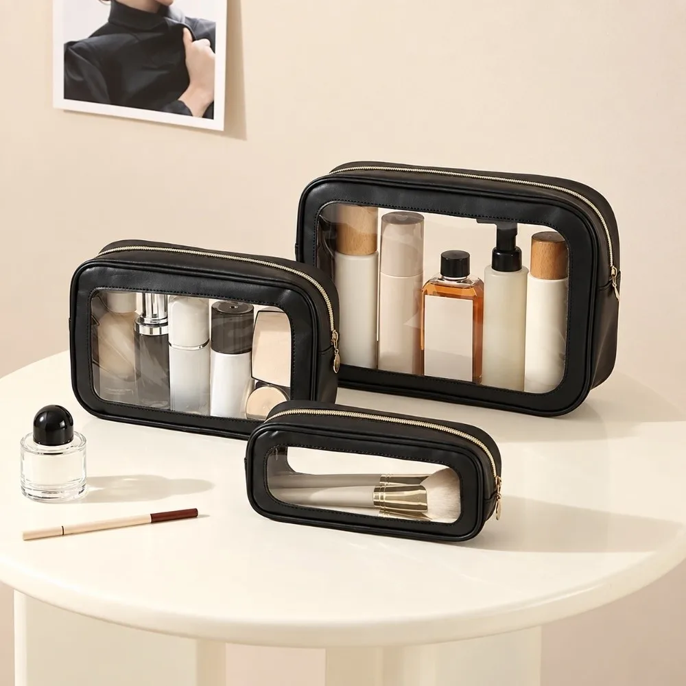 Portable PVC Makeup Bag Waterproof Transparent Visible Miscellaneous Storage Bag Large Capacity Outdoor Toiletry Bag