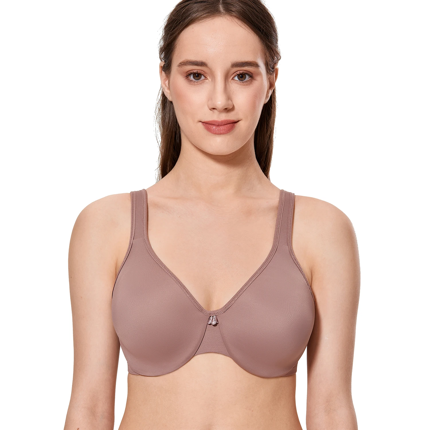 Women's Smooth Full Figure Underwire Seamless Minimizer Bra Plus Size T shirt Lingerie B-DD E F G H Cup 34-42 44
