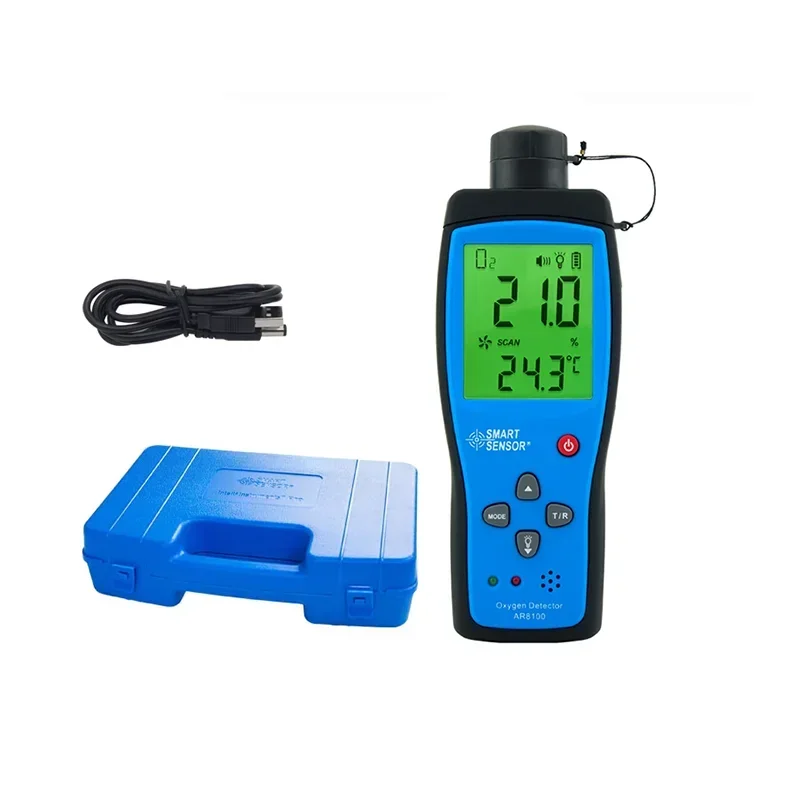 Smart Sensor AR8100 Portable Oxygen Tester Digital O2 Oxygen Gas Meter with carry case