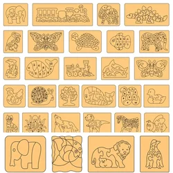 114 Puzzle Vector 2D Children Toy SVG CDR DXF Ai EPS Laser Cut CNC Cricut Design Bundle Files