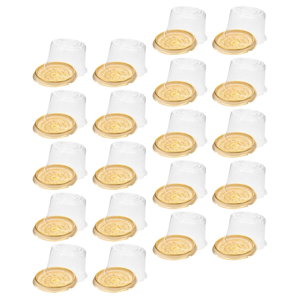 

50 шт. коробки для торта, праздничная подставка для вечеринки, круглая с прозрачными крышками, пластиковые контейнеры