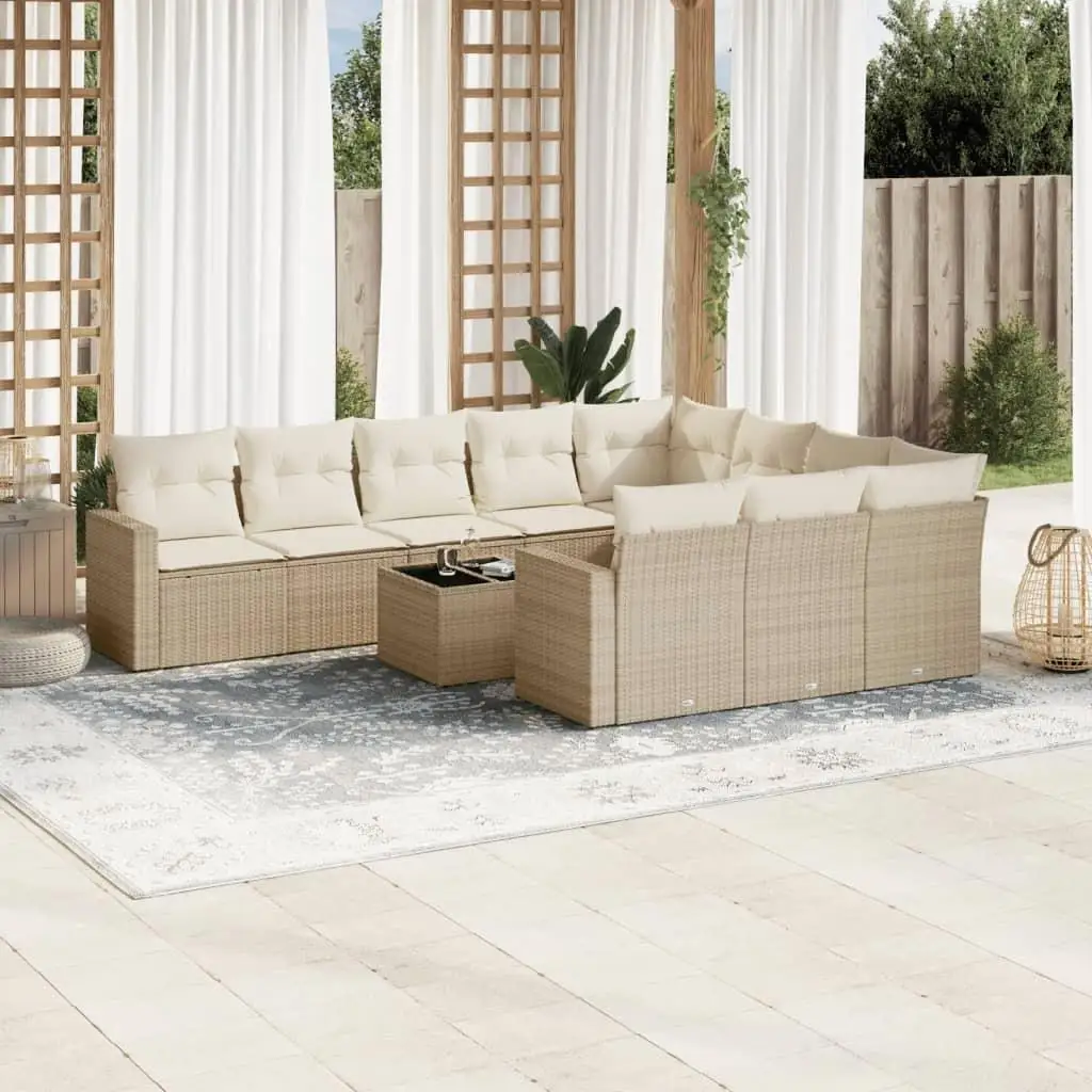 

Beige Garden Sofa Set Outdoor Furniture Cushions Modern Patio Seating Comfortable Stylish Home Decor