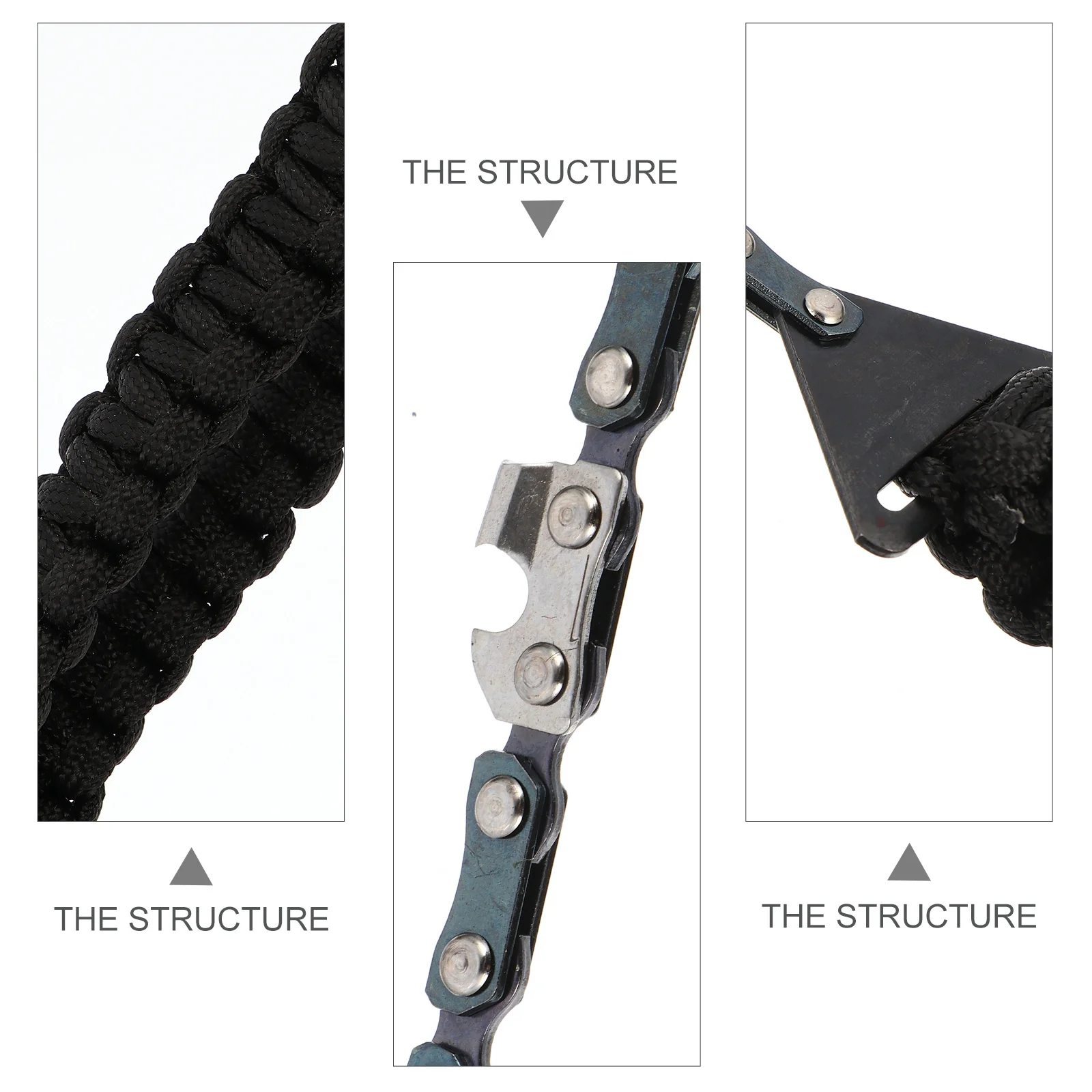

Pocket Miniature Chainsaw Hand-held Wire Lanyard Outdoor Camping Gear Black