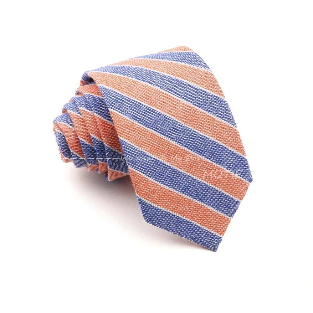 Men\'s Classic Plaid Striped Cotton Necktie Blue Pink Tie Cravat For Business Wedding Party Shirt Suit Collar Accessory Gift