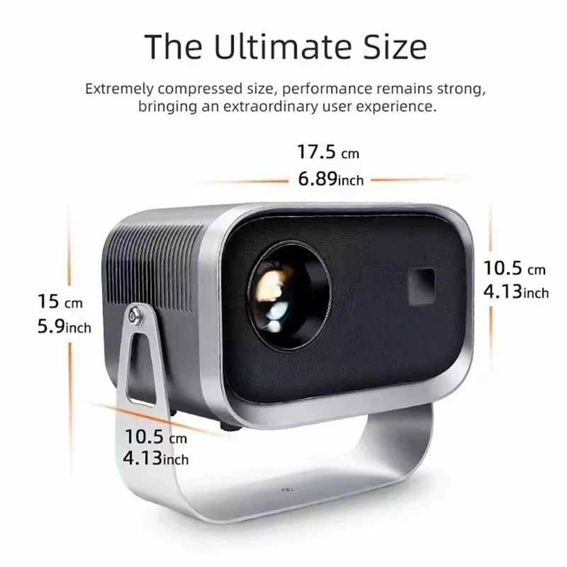 A64K Mini Wifi Projector With Bluetooth 1080P Electric Focus Home Theater Portable Projector 360°Adjustable Stand Easy To Use EU