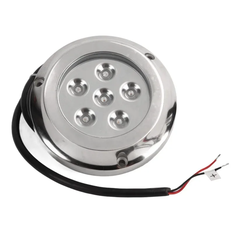

12V 24V Yacht Underwater Light - 316 Stainless Steel, 100° Angle, IP68 Waterproof, 6 LED Chips, Seawater Tail Dome