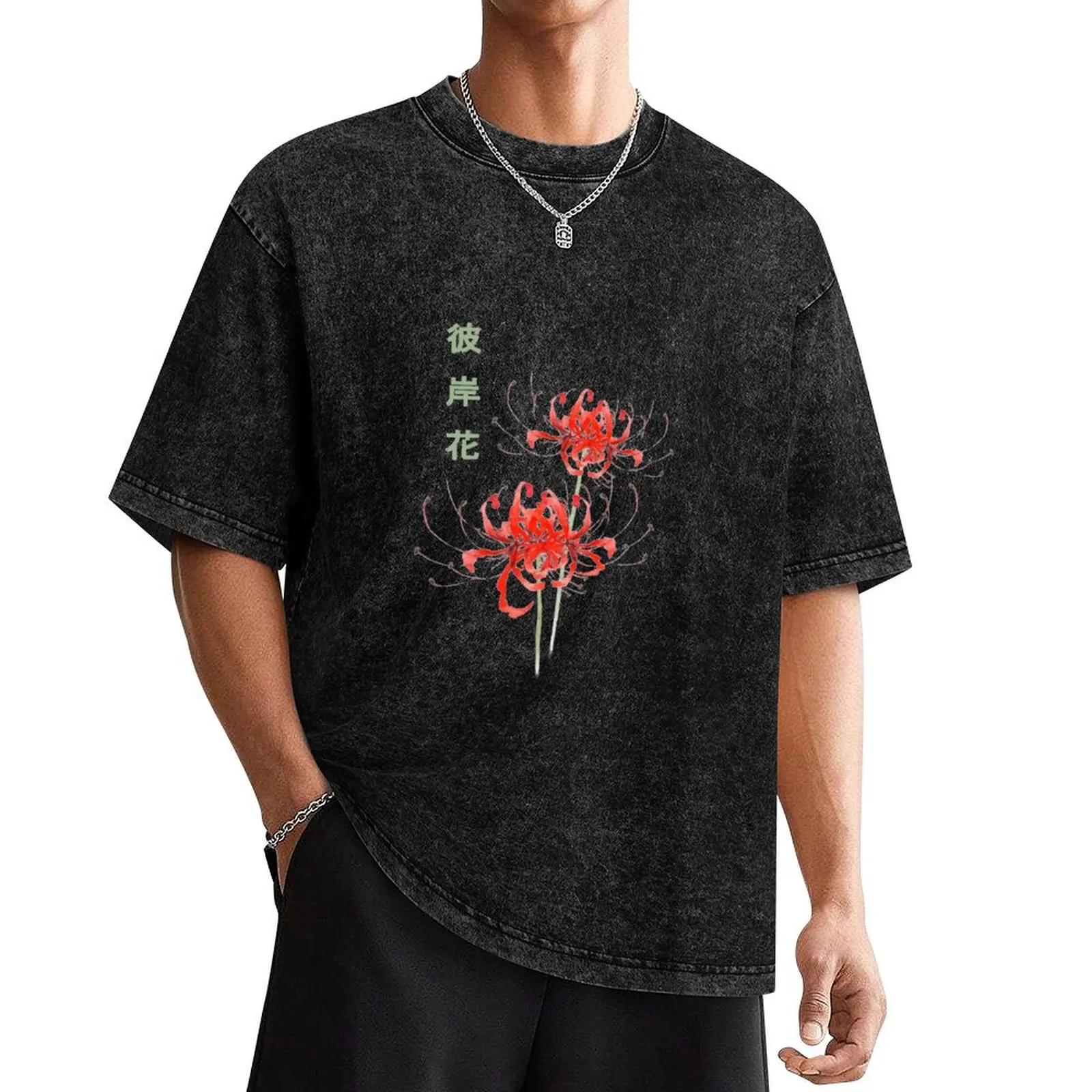 red spider lilies, the death flower T-Shirt shirts graphic tee blue lock mens graphic t-shirts anime