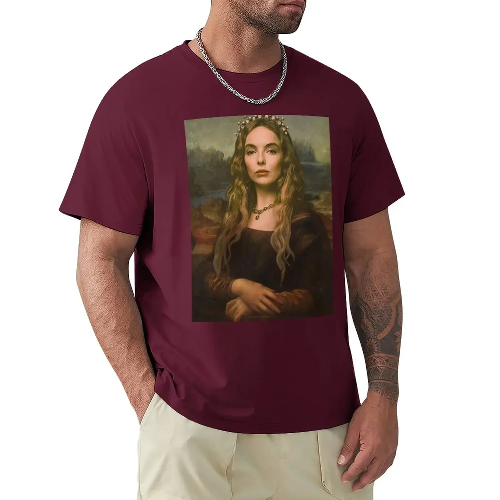 Mens New  Clothing Summer Jodie Comer Mona Lisa T-Shirt heavyweights plus sizes Men's clothing sublime oversized designer men