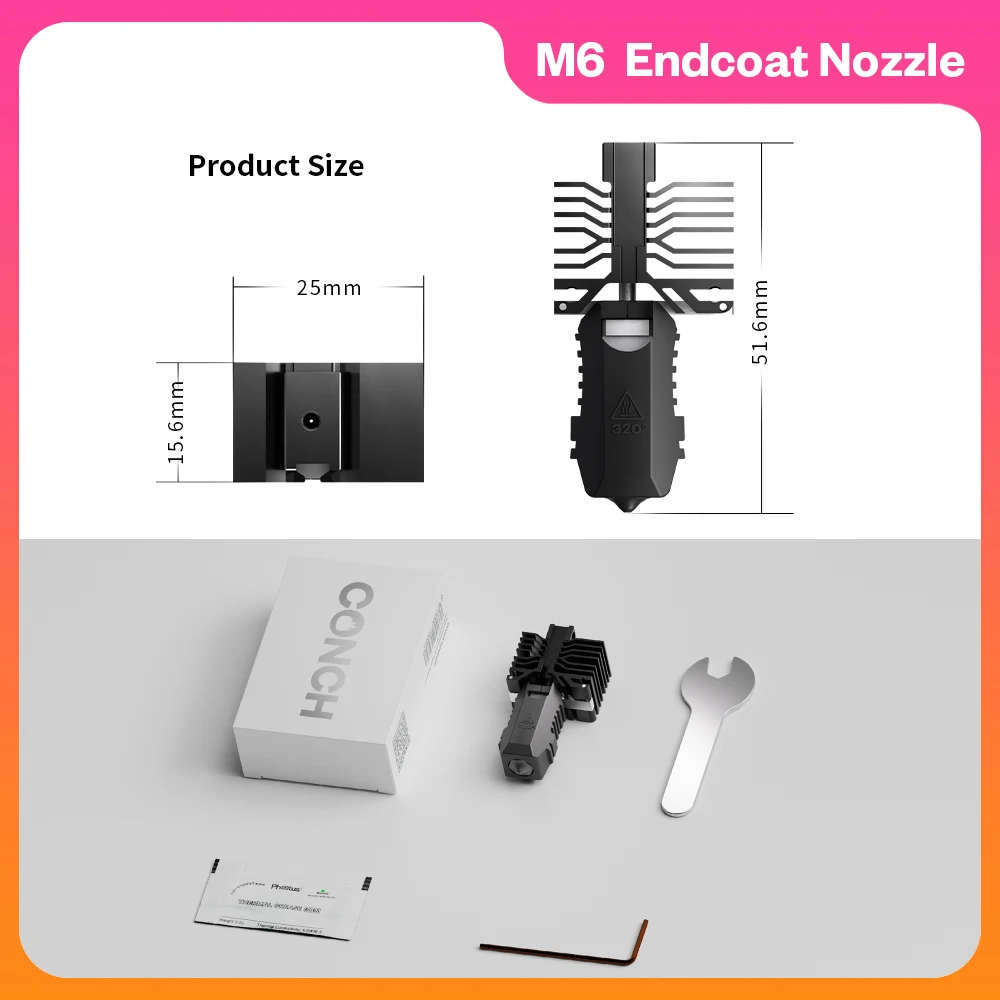 Trianglelab&Phaetus Conch Hotend مناسب تمامًا لـ QIDI Plus4 فوهة معطف نهاية قابلة للإزالة ومقاومة للاهتراء للغاية #6