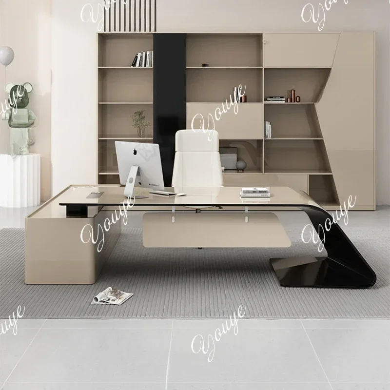 

SsL-J Designer Working Office Table Hutch Storage Manager L Shaped Standing Desk Office Study Conference Escritorio Office Furni