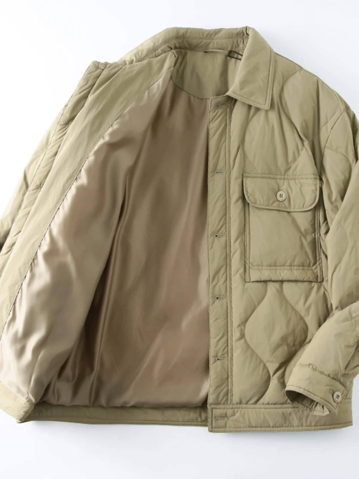 

Men's Thiened down Jaet Stand Collar Arc Stitching High Tech Infrared Heating 90 Du down Winter Faion Urban Sle Pur...