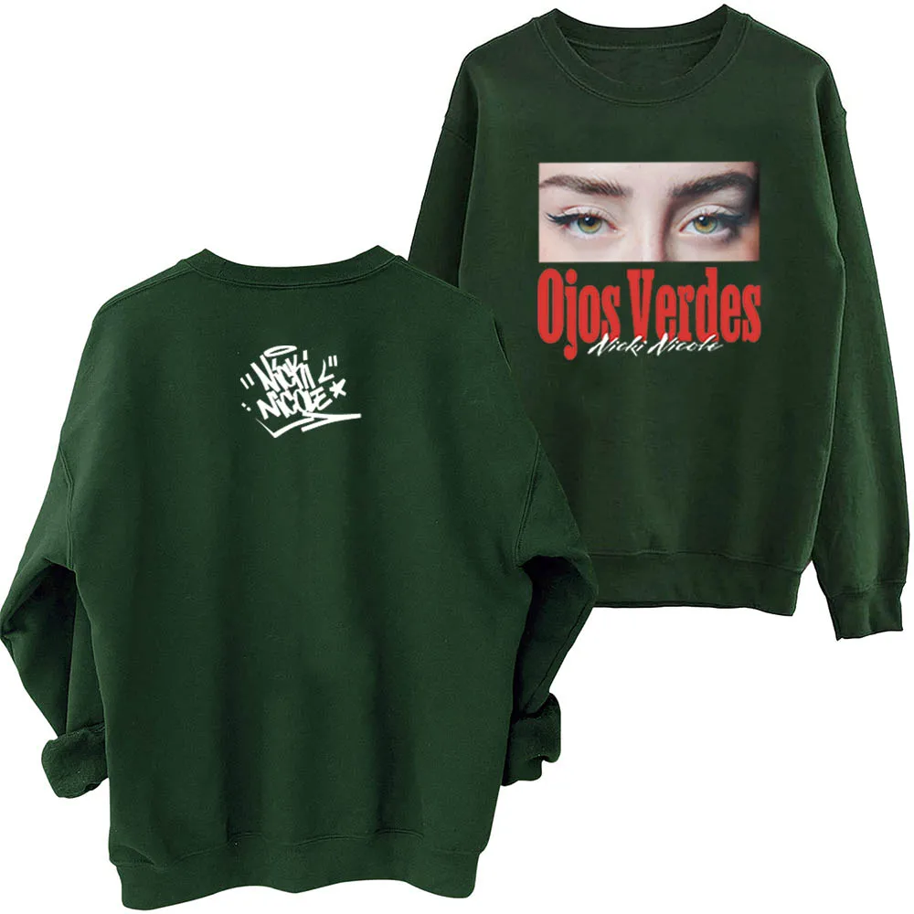 Nicki Nicole Ojos Verdes Album Crewneck Hoodie Nicki Nicole Fan Gift Oversized Sweatshirt Pullover Tops Unisex