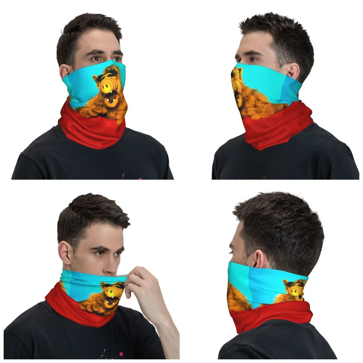 Funny Alf Bandana Neck Warmer Women Men Winter Hiking Ski Scarf Gaiter Alien Life Form Sci Fi Tv Show Face Cover