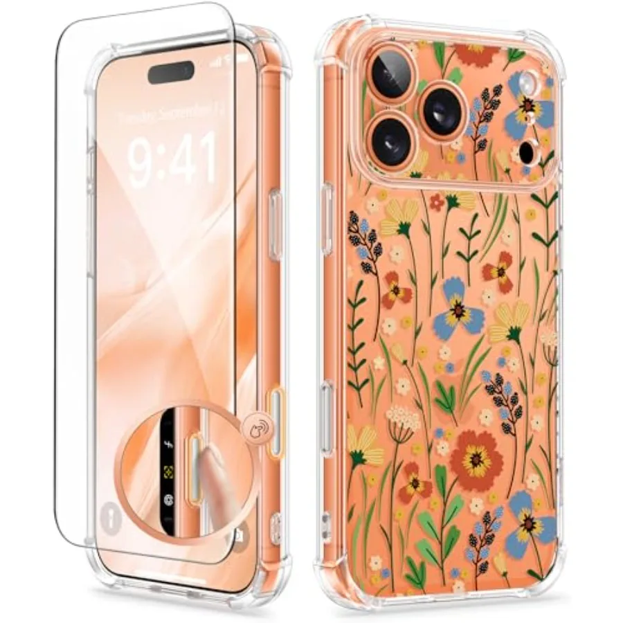 아이폰 17 프로 맥스 케이스 업그레이드된 풀 카메라 보호 비황변 투명 디자인 내장형 스크린 보호기