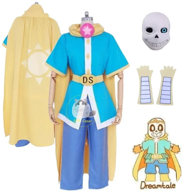 25COSGame Undertale AU Dream Sans Cosplay Costumes Tops Pants Cloak Gloves Uniform Suits Mask Halloween Carnival Outfits Custome