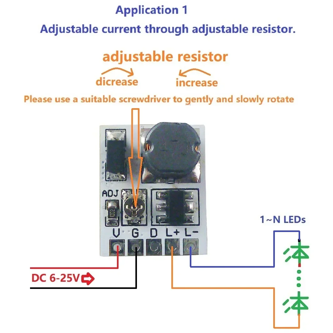 

DC 12V 24V LED Dimming Control 0-910MA Constant Current Adjustable PWM LED Driver Module LD24AJTA_MINI Board for Arduino ESP32