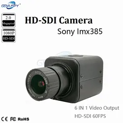 Sony IMX385 Industrial CCTV HD-SDI EX-SDI 6 IN 1 60FPS 50FPS 2.0MP 1080P Security Mini Broadcast Box SDI Camera With OSD Menu