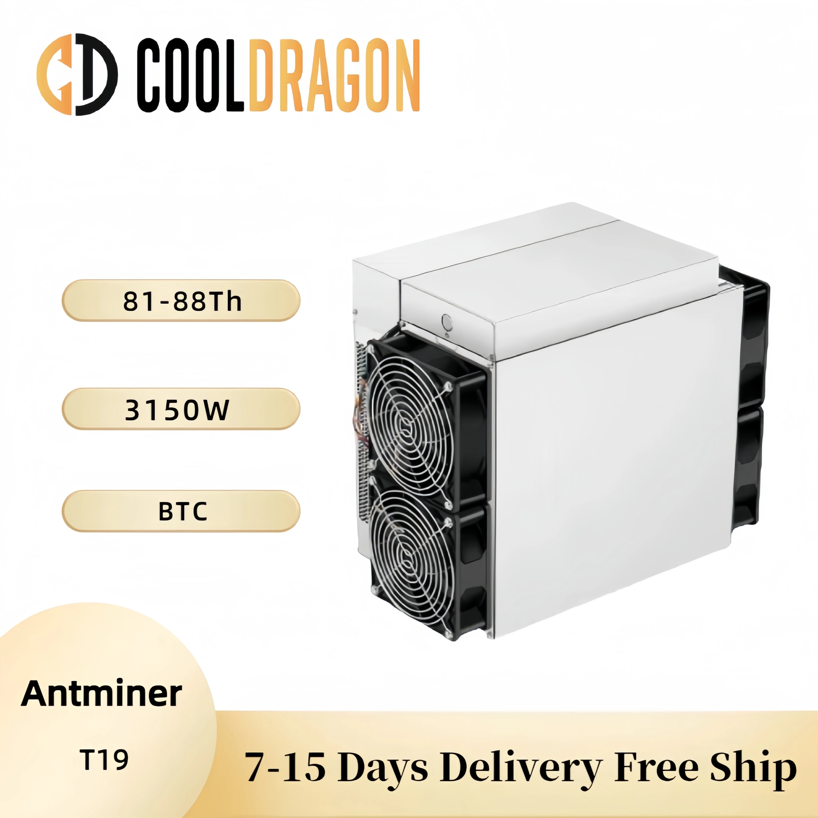 

Bitmain Antminer T19 81T 84T 88T SHA-256 BTC Miner