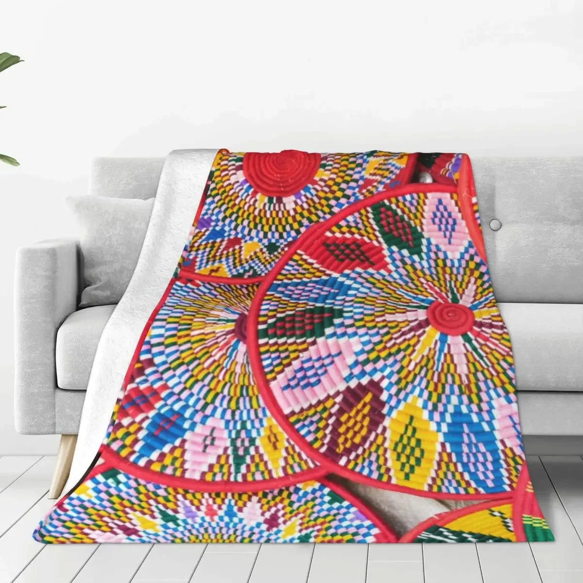 

Ethiopian Plates Sefed Flannel Blankets African Art traditional Funny Throw Blanket for Home Hotel Sofa 150*125cm