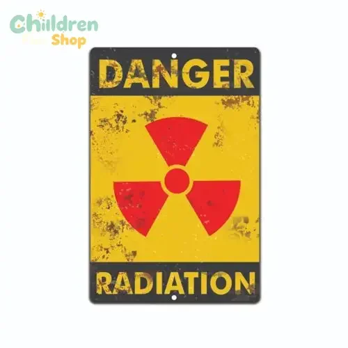 Danger Radiation Metal Tin Sign, Warning Sign, Radiation Area 51 Warning Sign-Aluminum