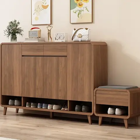 목재 현관 신발 캐비닛, 대용량 가정용 캐비닛, 발코니 로비 캐비닛, 실내 가구