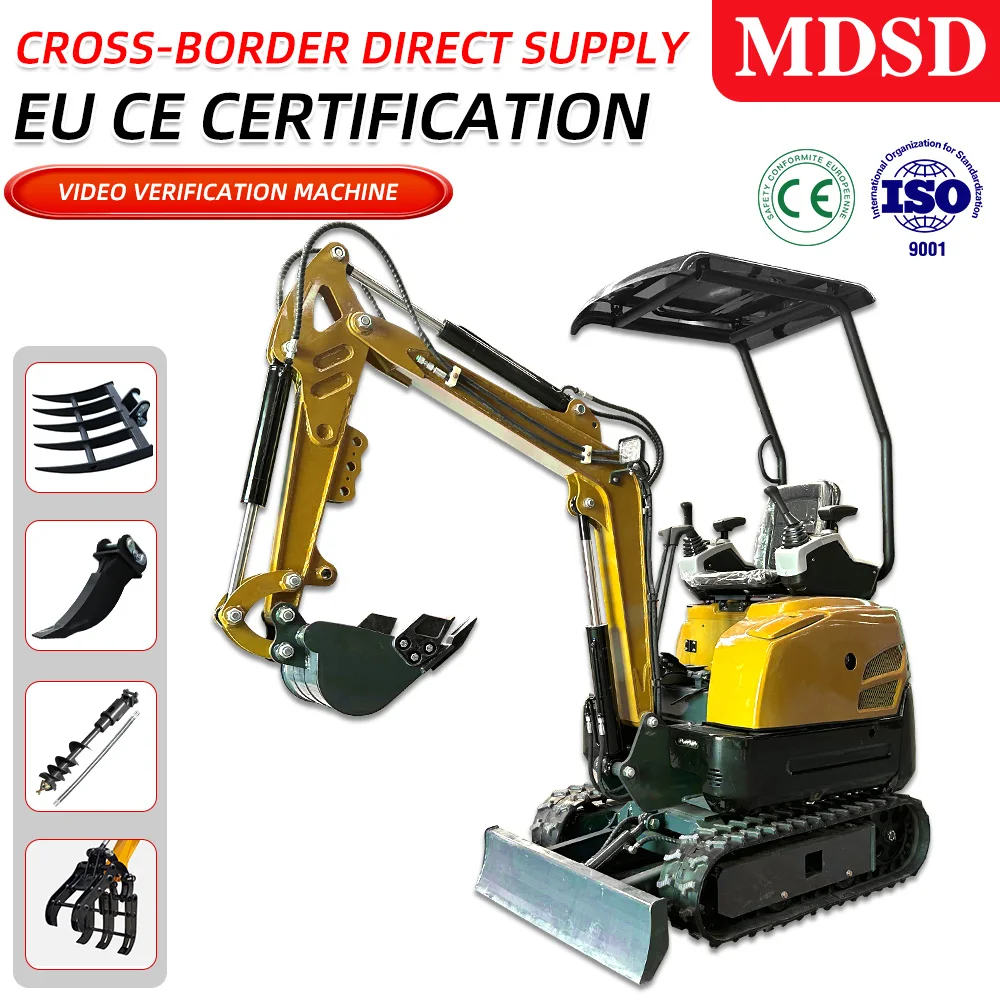 1 طن حفارة صغيرة مع المرفقات حفارة زاحفة صغيرة EPA Euro 5 لرافعة كوبوتا مع البناء شحن مجاني