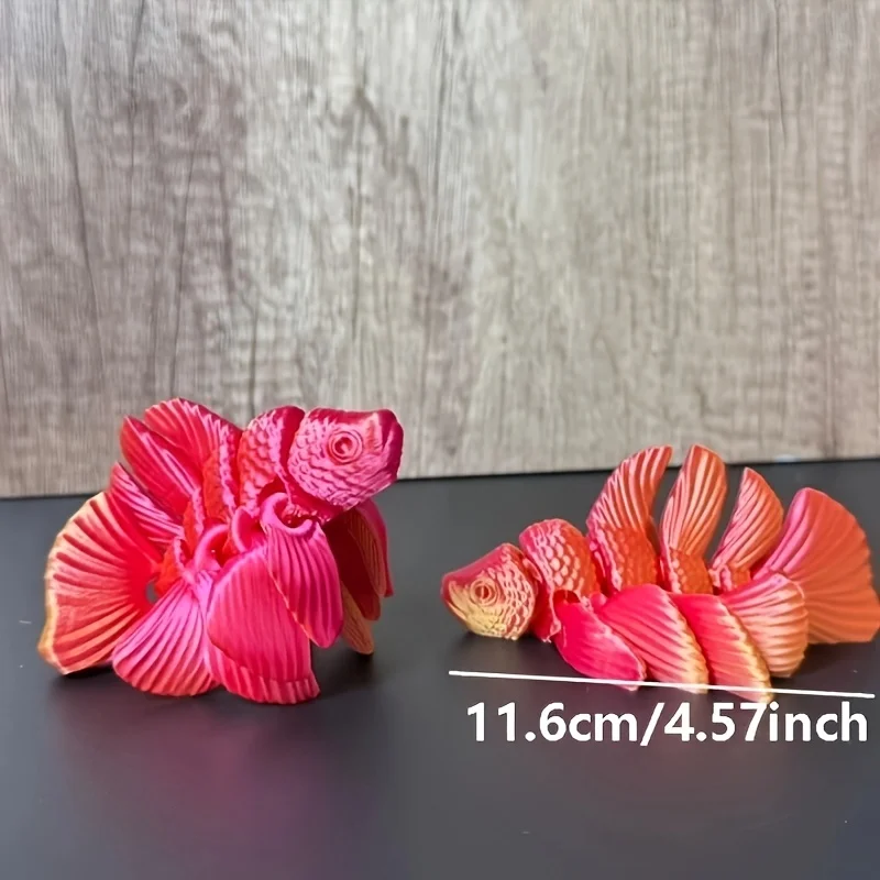 تمثال ديكور سمكة مطبوع ثلاثي الأبعاد - تصميم معقد مستوحى من الرسوم المتحركة، ديكور منزلي داخلي/خارجي من البلاستيك المتين لجميع القديسين