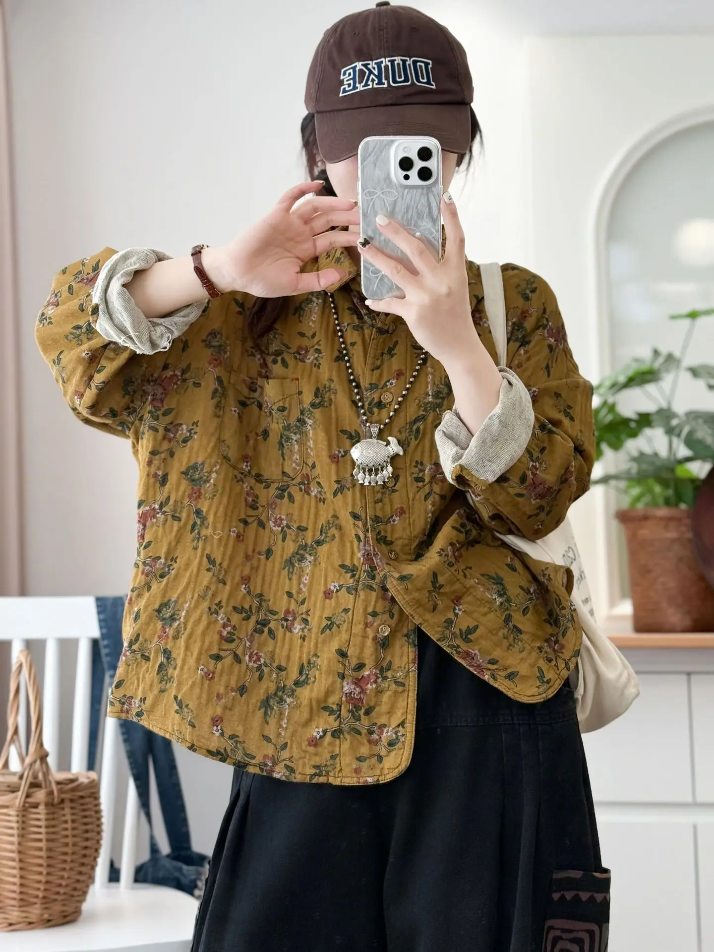 Mori Girls Autumn Spring Japan Style 100% Cotton Yarn Printed Shirts and Blouses Plus Size Fine Elegant Blouses Women Outerwear