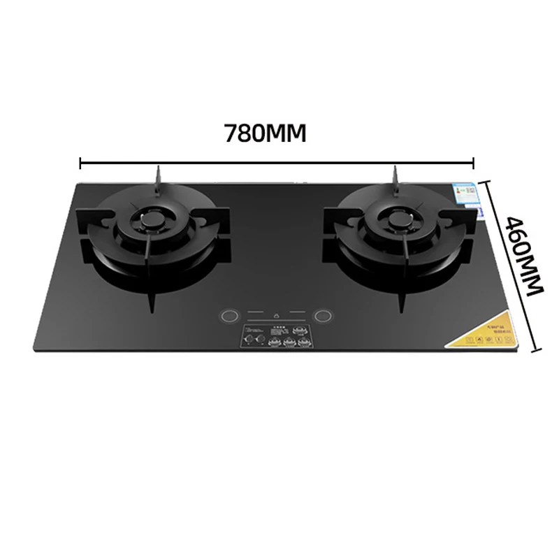 Black Tempered Glass Pulse Ignition Smart Electronic Gas Stove With Thermocouple