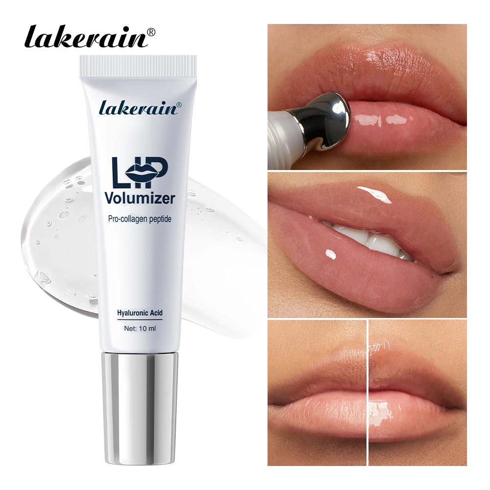 Lakerain Volumizador de Labios Hidratación Profunda Contorno de Labios Claro Relleno Visiblemente Reduce las Líneas Finales Ácido Hialurónico Esencia Enriquecedora de Labios