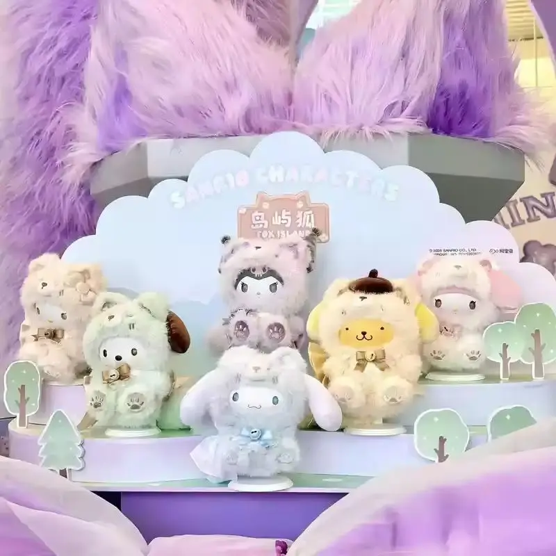 

Новый оригинальный Sanrio Island Fox, плюшевая виниловая серия, слепая коробка Kuromi, модная игровая подвеска, подвеска для девочек, загадочная коробка, подарок на день рождения