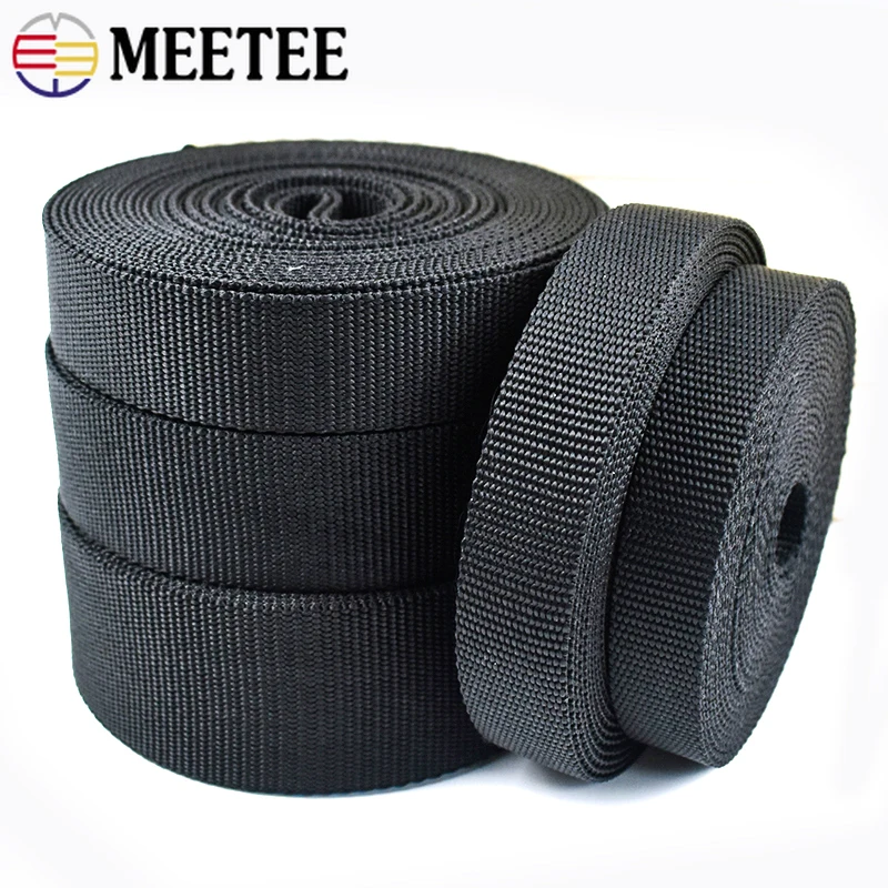 

2/5/10Meters 20-50mm Black Nylon Webbing Tapes 2mm Thick Backpack Strap Bag Clothes Ribbon Belt DIY Apparel Sewing Accessories