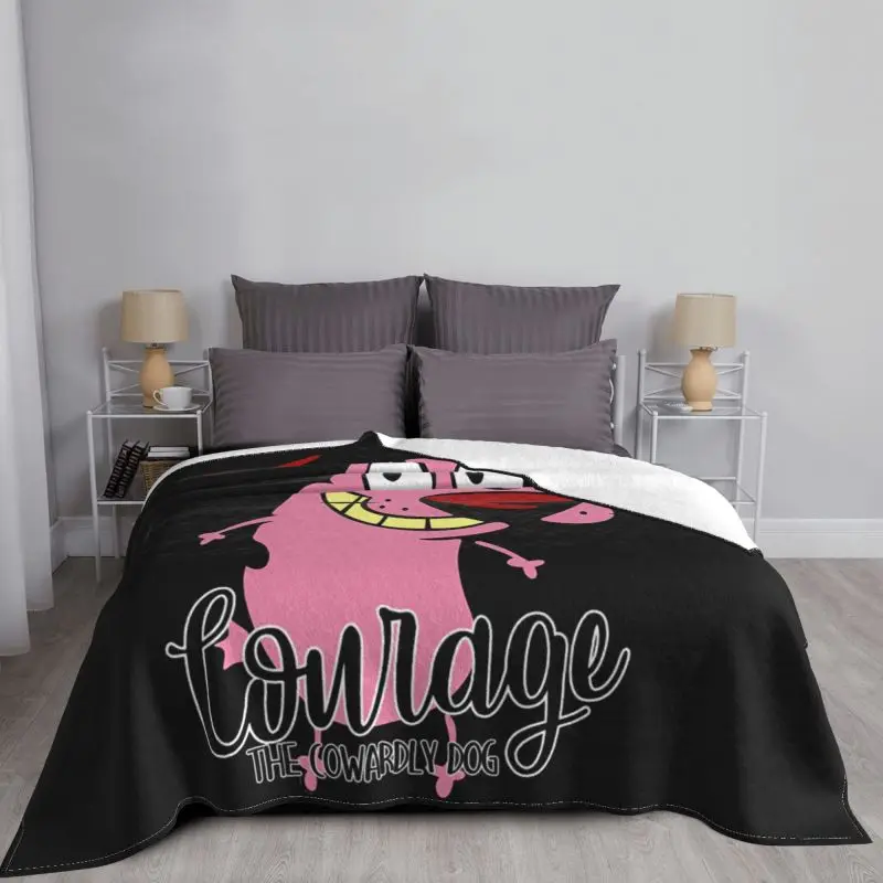 Lion Cowardly Dog Courage The Cartoon 01 Blanket Luxury Raschel Coral Fleece Faux Fur Mink Sleeping Sheets