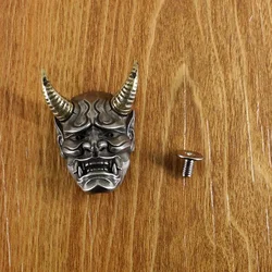 Solid Brass Material Goth Devil Skull Head Conchos Screwback Rivets Evil Hannya Mask Leather Craft Bag Wallet Decoration Buttons
