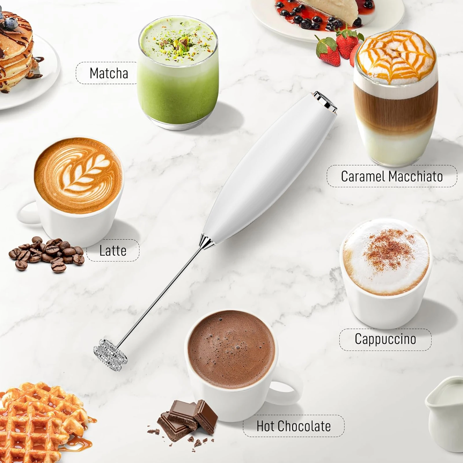 휴대용 강력 우유 거품기 주방용 커피 라떼 카푸치노 말차 선물용