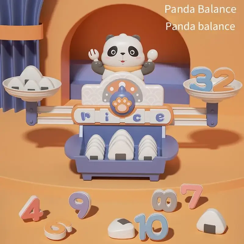 Giocattolo per bilancia digitale Panda per bambini Puzzle interattivo genitore-figlio di 6 anni Giocattolo per l'apprendimento della matematica della scuola materna di classe media