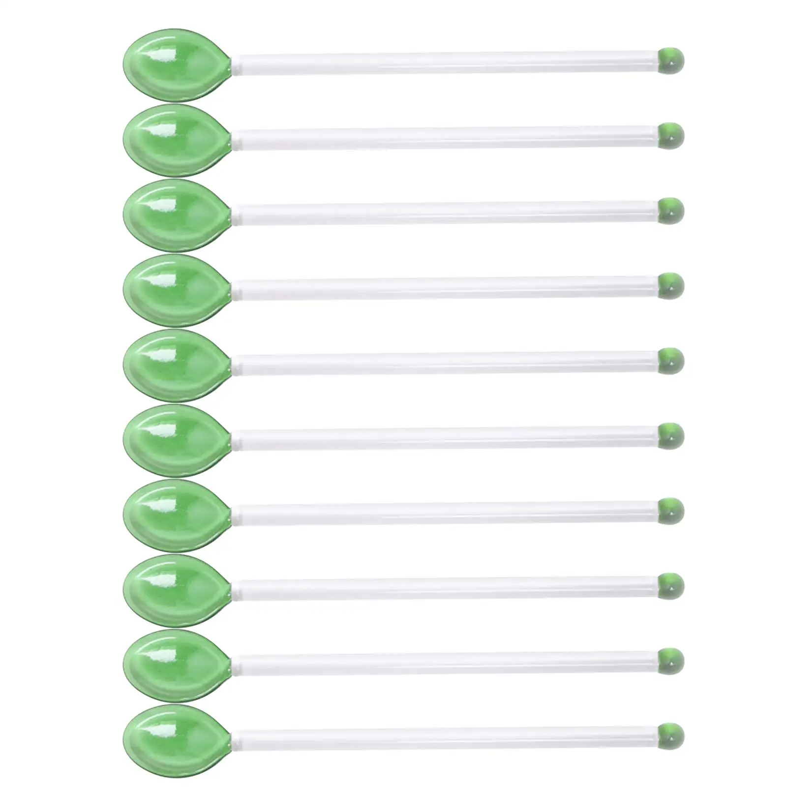 10 Pieces Mixing Rod Glass Latte Spoons Transparent Teaspoons Coffee Mixing