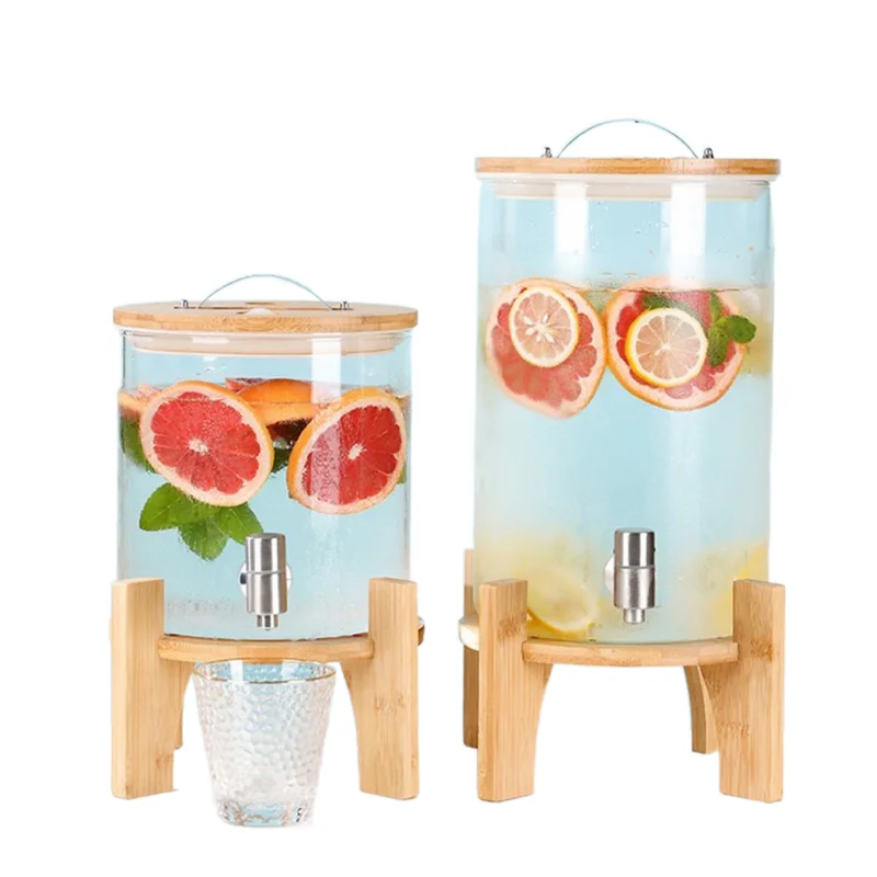 Wholesale Food Grade Borosilicate Glass Beverage Dispenser Beverage Dispenser with Tap Water Dispenser