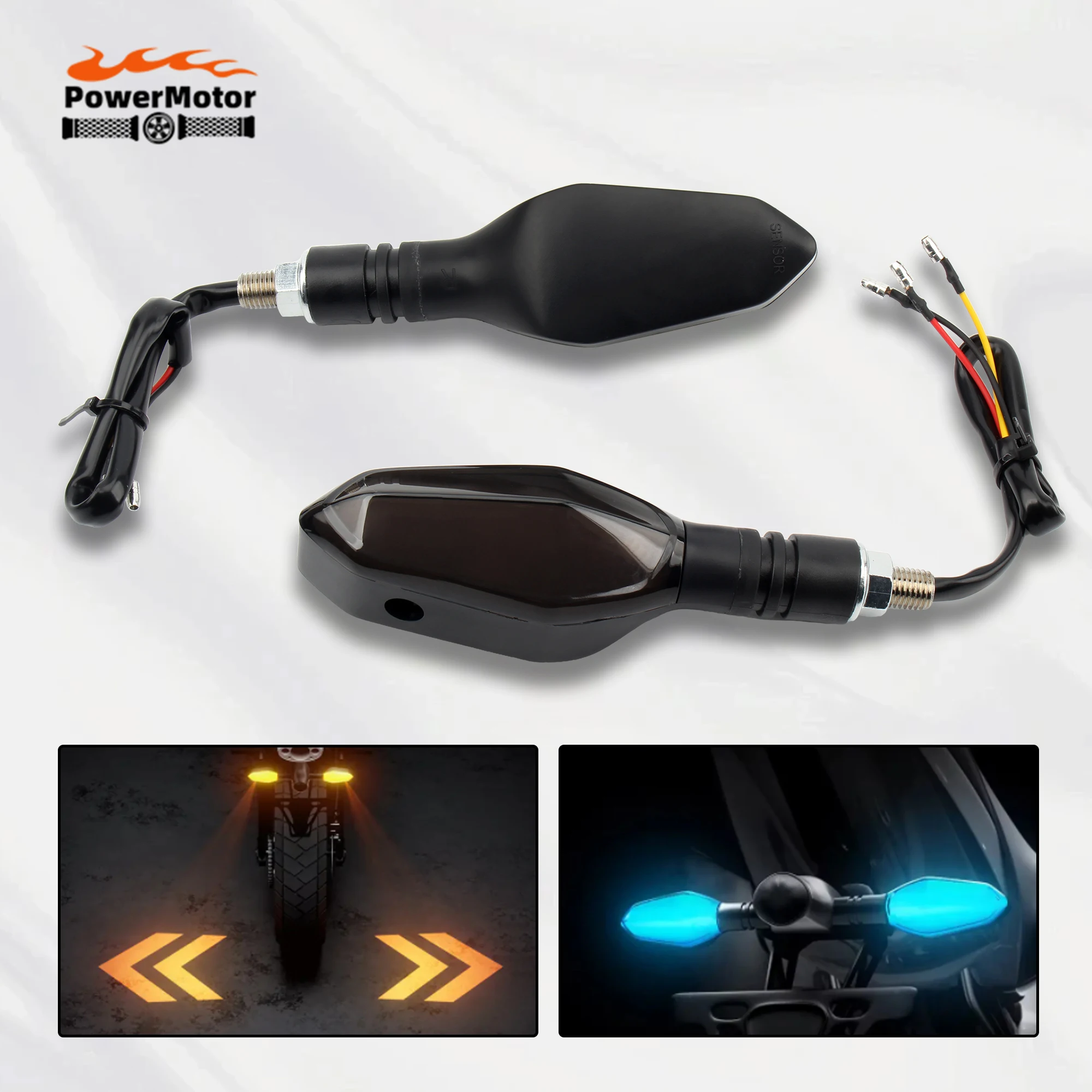 

Motorcycle Turn Signal Lights LED Projection Lamp Running Light Universal Motocross Flowing Blinker Indicator Flashing Tail Lamp