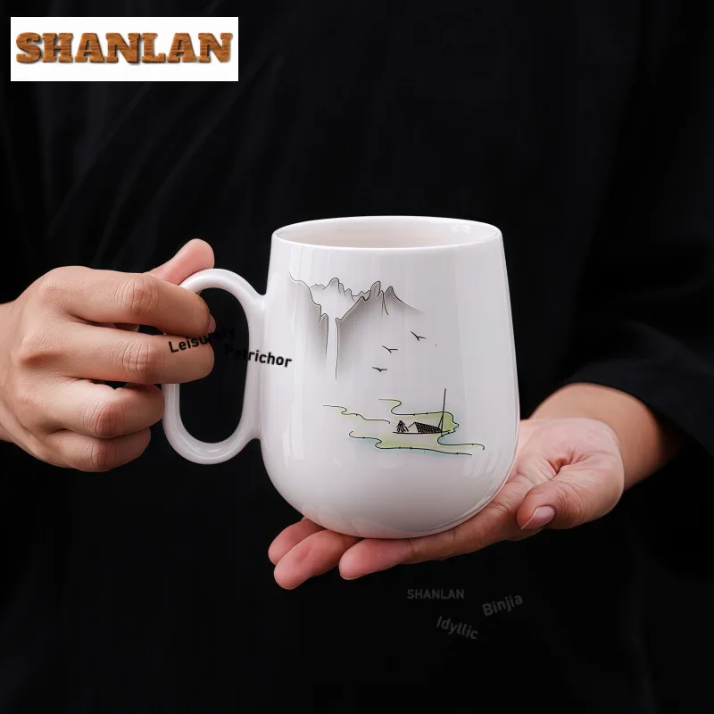 430 مللي لحم الضأن الدهون اليشم الخزف القهوة القدح كابتشينو لاتيه كوب شاي بعد الظهر القدح عصير الفاكهة إبريق الحليب مكتب كوب ماء المقاهي #5